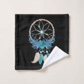 Blue Dreamcatcher Stylish Boho Design Badhandtuch Set (Waschlappen)