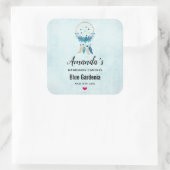 Blue Dreamcatcher Stylish Boho Design Candle Quadratischer Aufkleber (Tasche)