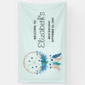 Blue Dreamcatcher Stylish Boho Design Geburtstag Banner (Vertikal)