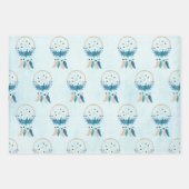 Blue Dreamcatcher Stylish Boho Design Geschenkpapier Set (Vorderseite 3)