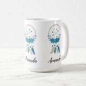Blue Dreamcatcher Stylish Boho Design Kaffeetasse (VorderseiteRechts)