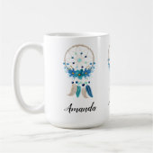 Blue Dreamcatcher Stylish Boho Design Kaffeetasse (Links)