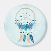 Blue Dreamcatcher Stylish Boho Design Magnet (Vorne)