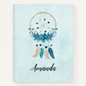 Blue Dreamcatcher Stylish Boho Design Notizblock (Vorderseite)