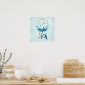 Blue Dreamcatcher Stylish Boho Design Poster (Küche)