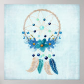 Blue Dreamcatcher Stylish Boho Design Poster (Vorne)