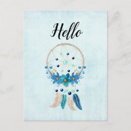 Blue Dreamcatcher Stylish Boho Design Postkarte