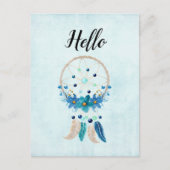 Blue Dreamcatcher Stylish Boho Design Postkarte (Vorderseite)