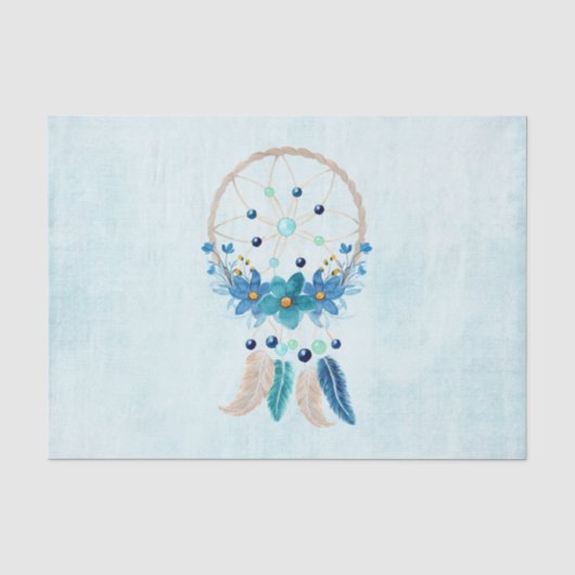 Blue Dreamcatcher Stylish Boho Design Seidenpapier (Vorderseite)