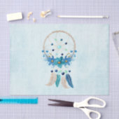 Blue Dreamcatcher Stylish Boho Design Seidenpapier (Handwerk)