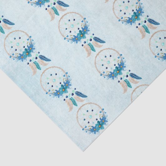 Blue Dreamcatcher Stylish Boho Pattern Seidenpapier (Ausschnitt)