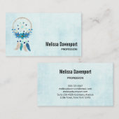 Blue Dreamcatcher Stylish Boho Style Visitenkarte (Vorne/Hinten)