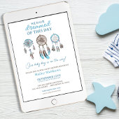 Blue Dreamcatchers Baby Shower Einladung für Junge