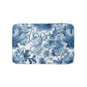 Blue Dreams | Floral Watercolor Chinoiserie Badematte (Vorderseite)