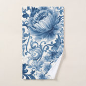 Blue Dreams | Floral Watercolor Chinoiserie Badhandtuch Set (Handtuch)
