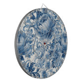 Blue Dreams | Floral Watercolor Chinoiserie Dartscheibe (Vorderseite Links)