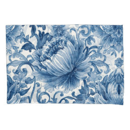 Blue Dreams | Floral Watercolor Chinoiserie Kissenbezug