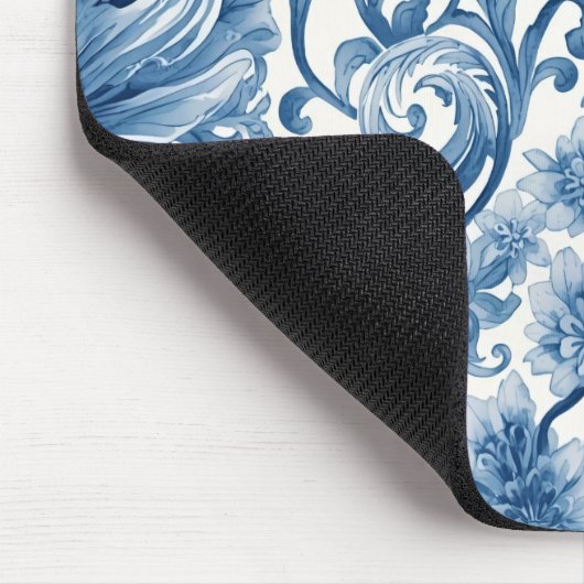 Blue Dreams | Floral Watercolor Chinoiserie Mousepad (Ecke)