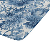 Blue Dreams | Floral Watercolor Chinoiserie White Schneidebrett (Ecke)