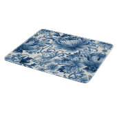 Blue Dreams | Floral Watercolor Chinoiserie White Schneidebrett (Ecke)