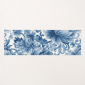 Blue Dreams | Floral Watercolor Chinoiserie Yogamatte (Vorderseite (Horizontal))