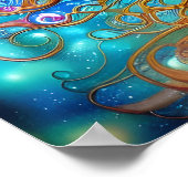 Blue Dreams Schöne Frauen Digitale Kunst Poster (Ecke)