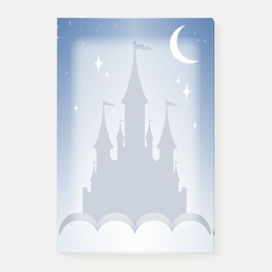 Blue Dreamy Castle In The Clouds Starry Moon Sky Post-it Klebezettel (Vorderseite)
