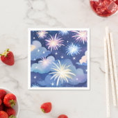 Blue Dreamy Clouds | Firework Stars Watercolor Serviette (Beispiel)