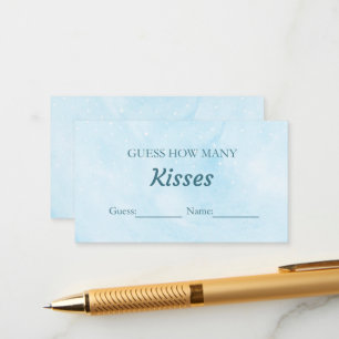 Blue Dreamy Guess Wie viele Kisses Bridal Spiel Begleitkarte