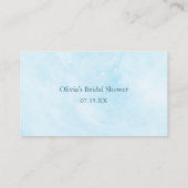 Blue Dreamy Guess Wie viele Kisses Bridal Spiel Begleitkarte (Rückseite)