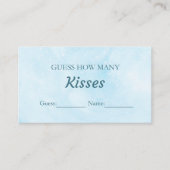 Blue Dreamy Guess Wie viele Kisses Bridal Spiel Begleitkarte (Vorderseite)