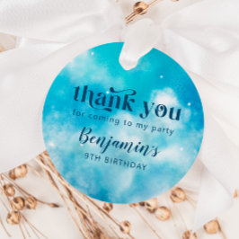 Blue Dreamy Sky Geburtstagsparty Geschenkanhänger