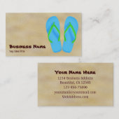 Blue Dreh Flop Beach Business Cards Visitenkarte (Vorne/Hinten)