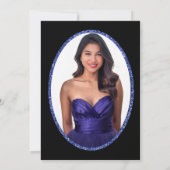 Blue Dress and Tiara 18th Birthday Debut Einladung (Rückseite)