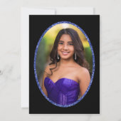 Blue Dress and Tiara Custom Photo Quinceanera Einladung (Rückseite)