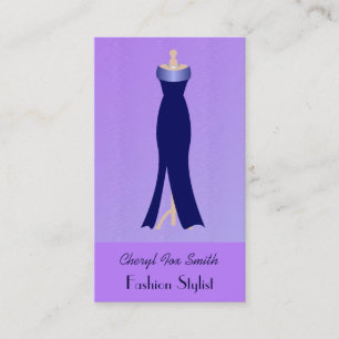 Blue Dress Fashion Stylist Business Card Visitenkarte