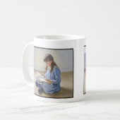 Blue Dress Girl Reading Book Teacher appreciation Kaffeetasse (Vorderseite Links)