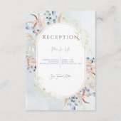 Blue Dried Boho Blume Blue Empfang Card Begleitkarte (Vorderseite)