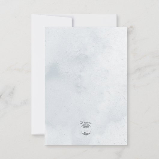 Blue Dried Boho Blume Blue RSVP Karte (Rückseite)