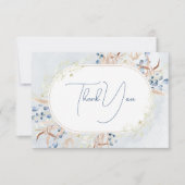 Blue Dried Boho Blume Wedding Dankeskarte (Vorderseite)