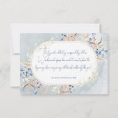 Blue Dried Boho Blume Wedding Dankeskarte (Rückseite)