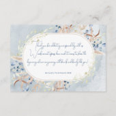 Blue Dried Boho Blume Weiß Dankeschön Karte (Rückseite)