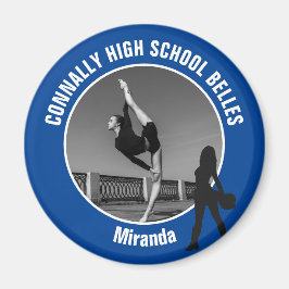 Blue Drill Team Photo High School Dancer Magnet