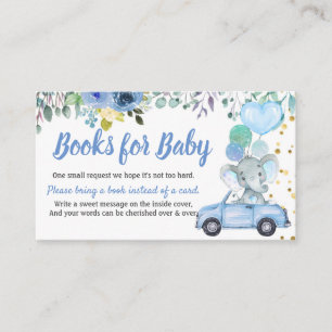Blue Drive Through Boy Baby Showbücher für Baby Begleitkarte