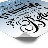 Blue Driving Glitzer Inspiration Zitat Poster (Ecke)