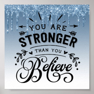 Blue Driving Glitzer Inspiration Zitat Poster
