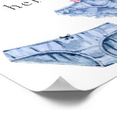 Blue Drop Ihre Hosen hier Fingerie Duschzeichen Poster (Ecke)
