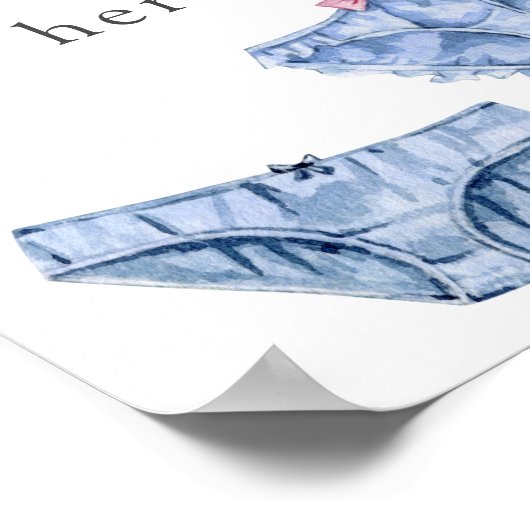 Blue Drop Ihre Hosen hier Fingerie Duschzeichen Poster (Ecke)