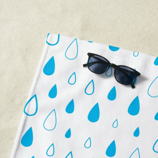 Blue drops water Minimalist Modern. Strandtuch (Beispiel)