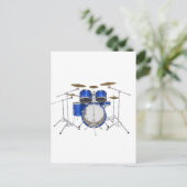 Blue Drum Kit: Postkarte (Stehend Vorderseite)